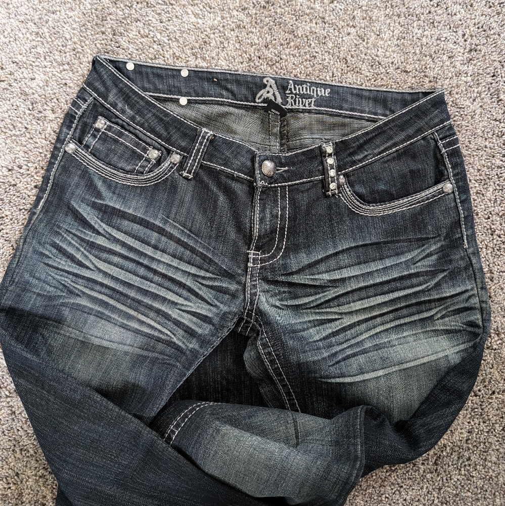 Antique Rivet Low Rise Jeans